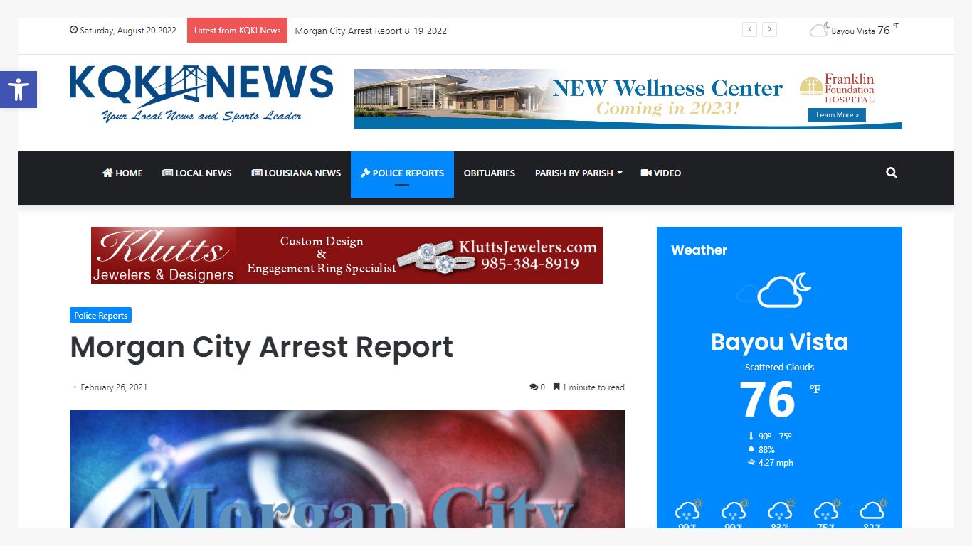 Morgan City Arrest Report – KQKI News